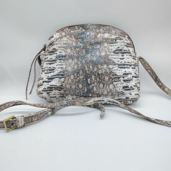 Hobo Exotic Snake Leather Crossbody Adjustable Boho Reptile Original Neutral - Picture 1 of 11